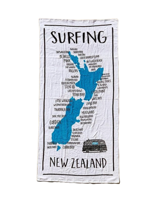 Beach Towel - NZ Map Surfing
