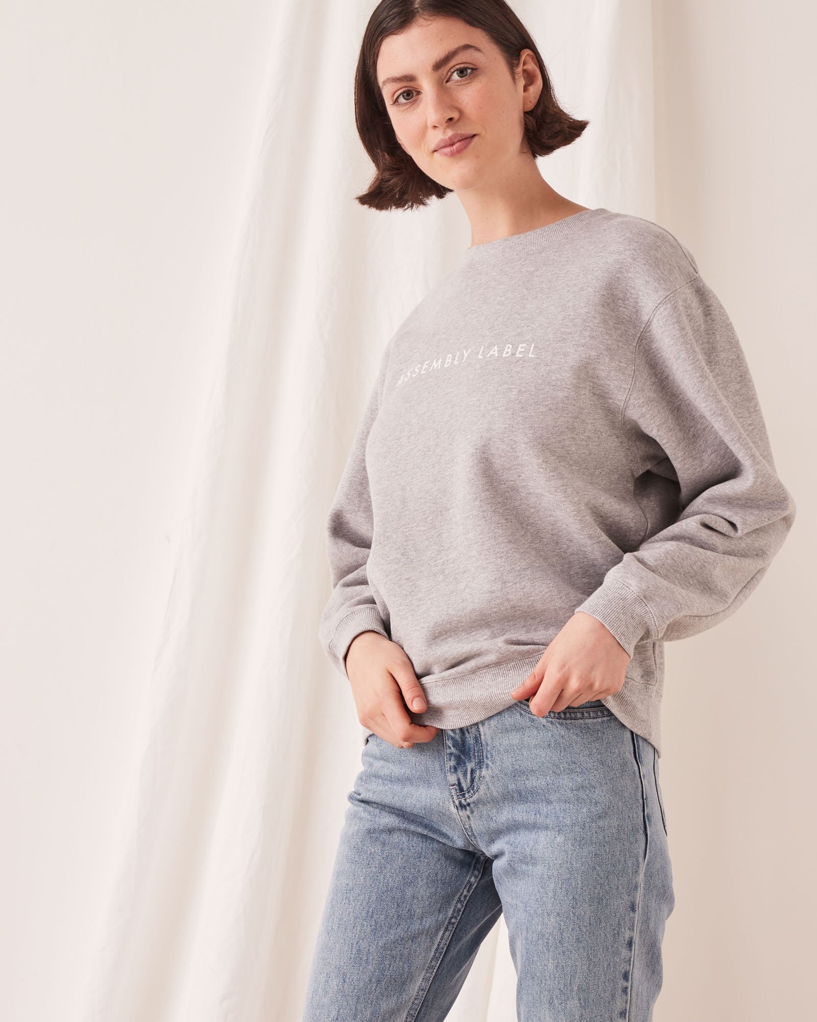 Assembly label logo fleece sweater hotsell