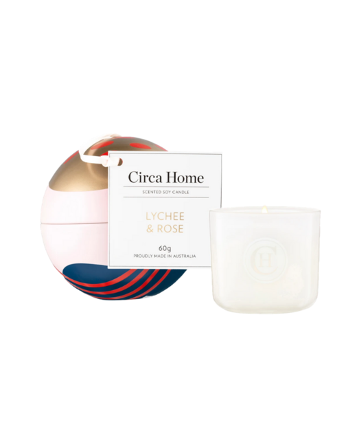 Mini Candle Bauble - Lychee & Rose 60g