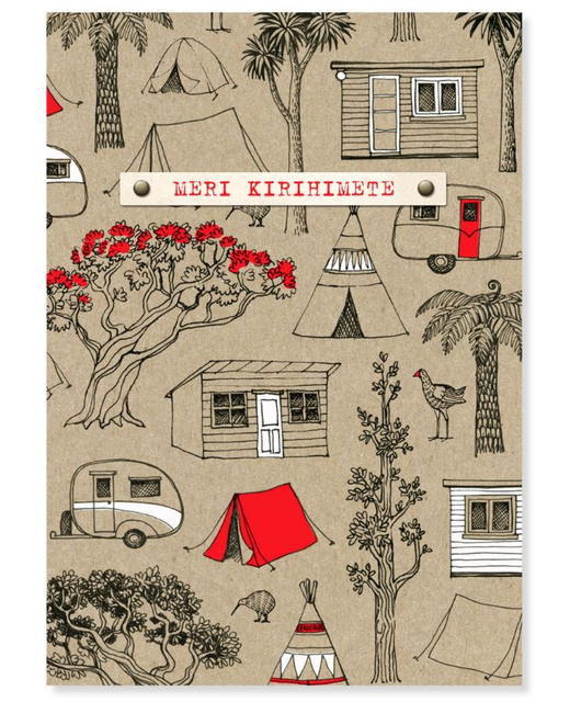 Meri Kirihimete Summer Camping Card
