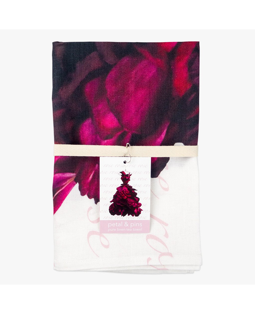 Red Rose Gown Tea Towel