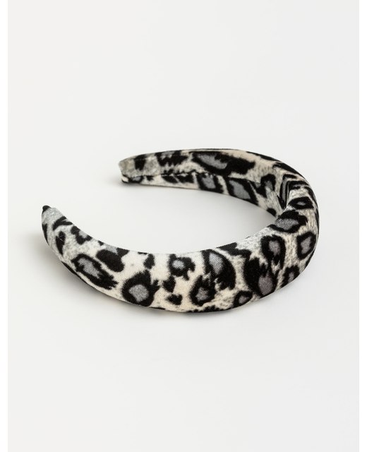 Grey Leopard Padded Hairband
