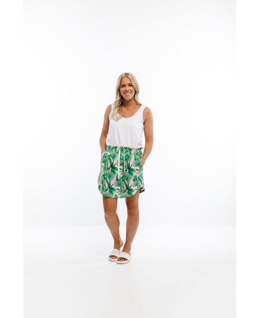 Mini Skirt - Tropical Palm Print