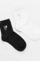 Hearts Socks Black/White 2-Pack