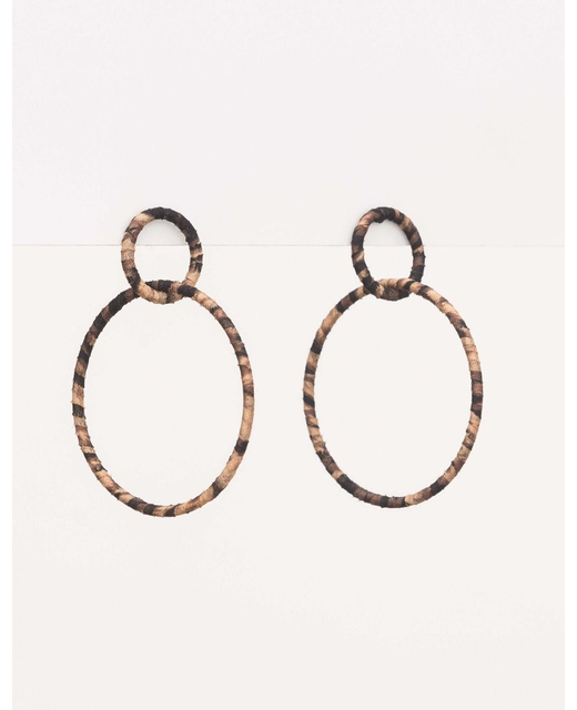 Double Hoop Leopard Earrings