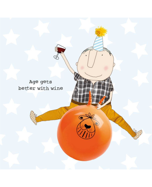 Rosie Made a Thing Age Gets Better With Wine Card - Boy