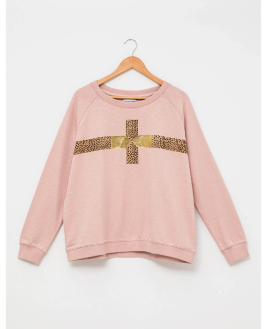 Cheetah Stripe Sweater - Rose