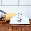 Haere Mai Enamel Butter Dish White