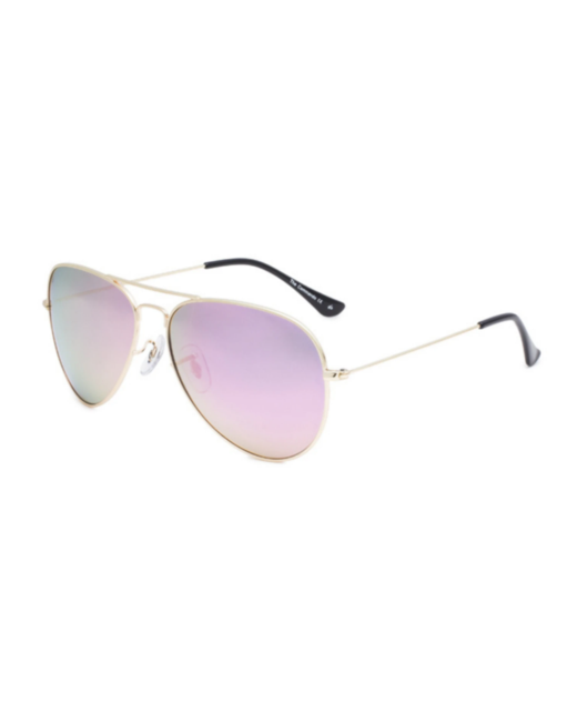 The Commando Sunglasses - Champagne Gold/Pink Mirror
