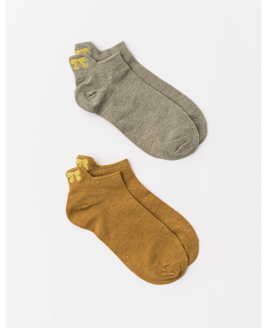 Gold Bow Set of 2 Socks