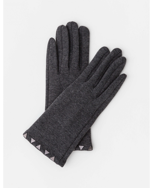 Dark Grey Stud Gloves