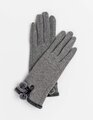 Grey Pompom Gloves