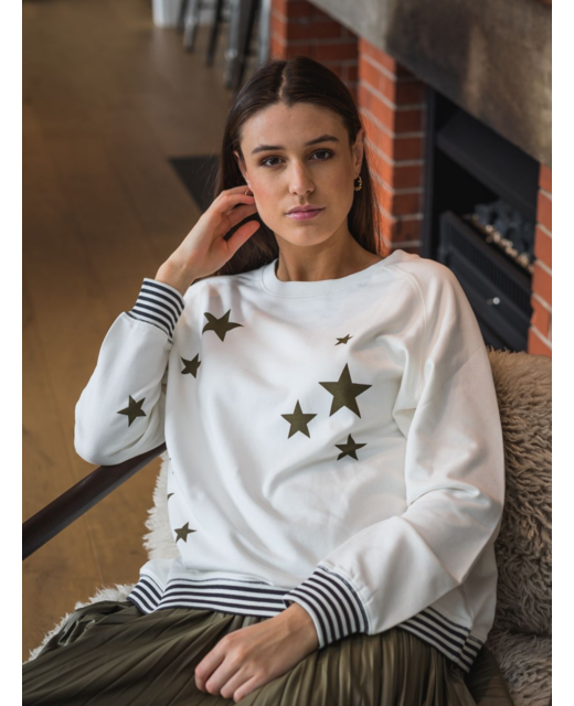 Alabaster Olive Stars Sweater