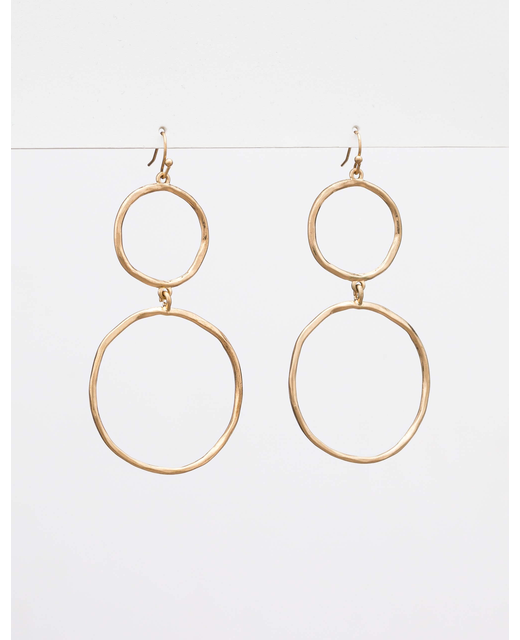 Gold Organic Duo Hoop Earrings