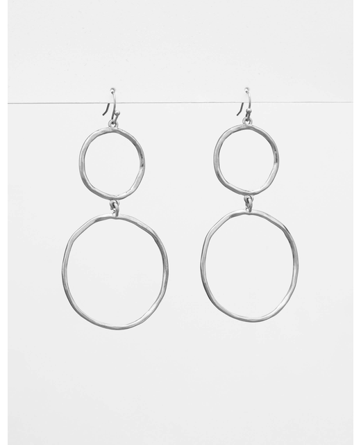 Silver Organic Duo Hoop Earrings