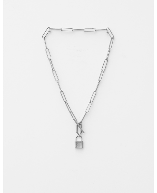 Silver Fob Padlock Necklace