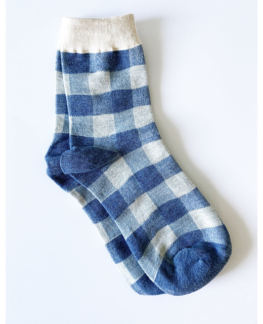 Blue Gingham Socks