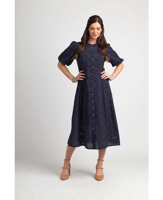Button Front Broderie Dress