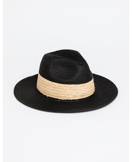 Panama Hat Black with Natural Band