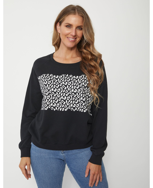 Black Leopard Stripe Sweater