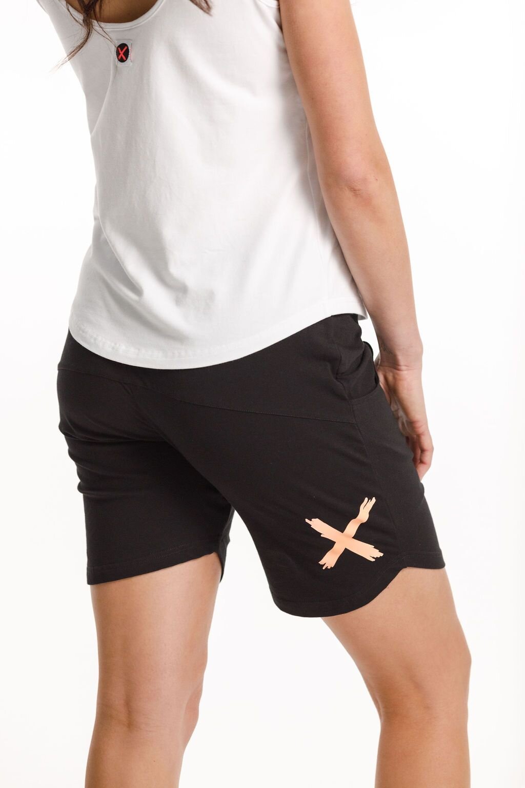 Apartment Shorts Black with Peach Sorbet X Brand Homelee Preview District HOME LEE Ongoing full price