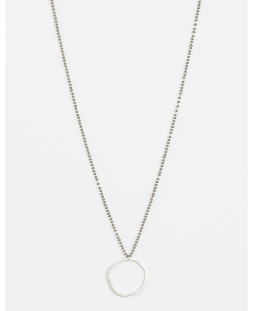 Grey Bead Circle Necklace
