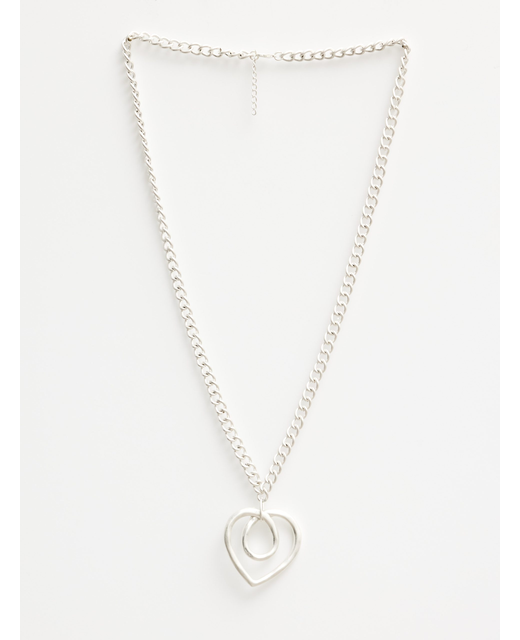 Silver Chunky Infinity Heart Necklace