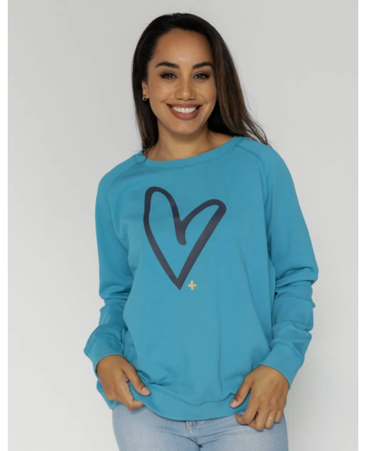 Vintage Aqua with Heart Sweater