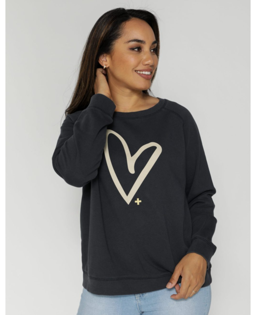 Vintage Black with Heart Sweater