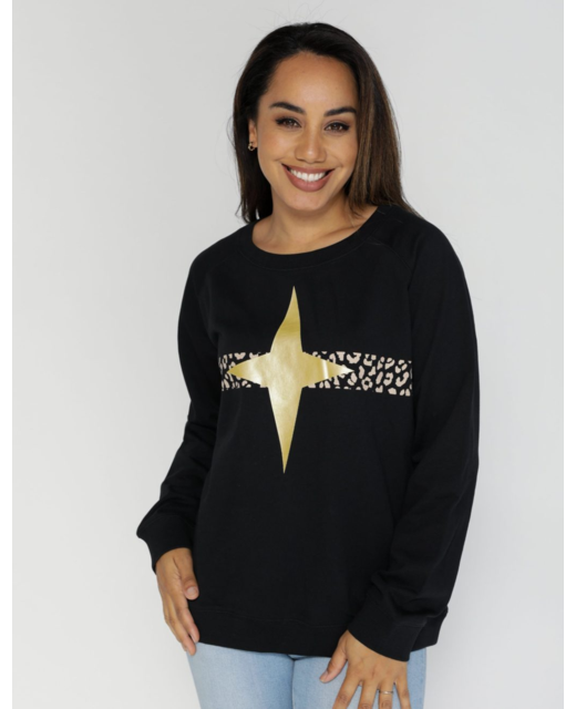 Black Gold Star Sweater