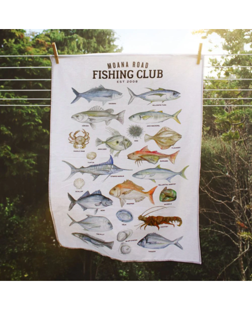 NZ Fishing Club Tea Towel