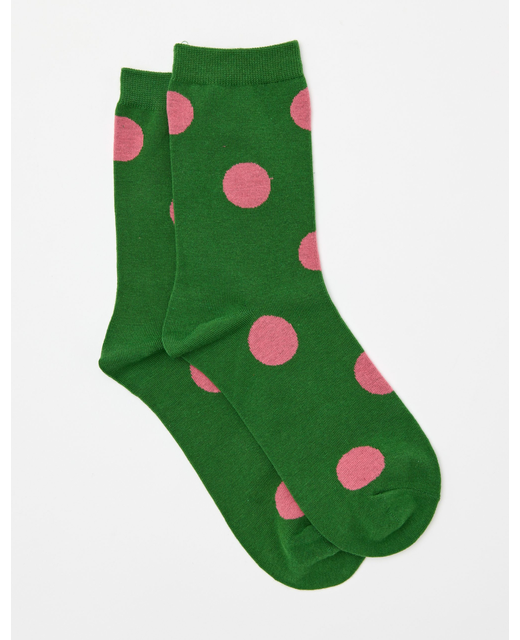 Green Fuschia Spot Socks