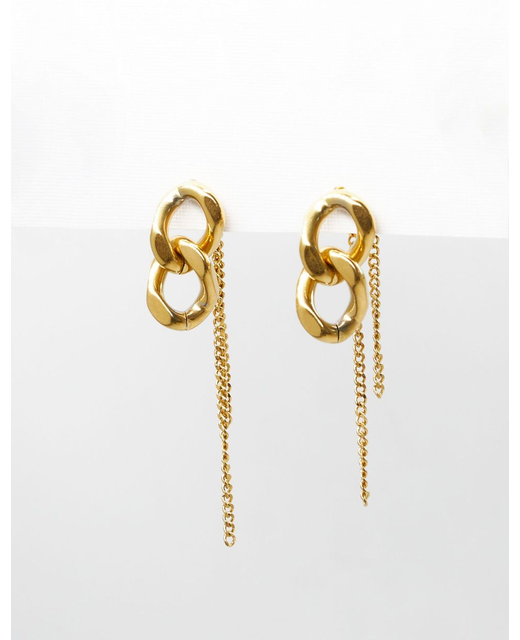 Chunky & Fine Chain Gold Earrings