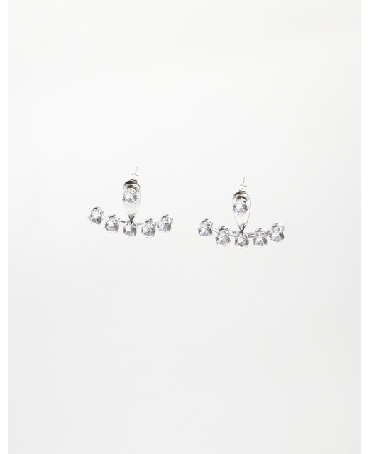 Silver & Crystal Ear Jacket Earrings BrandStella & Gemma Accessories