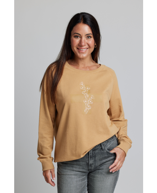 Mustard Iced Bloom Logo Sweater