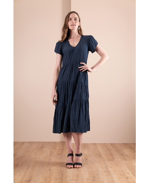 Preen V Neck Tiered Dress