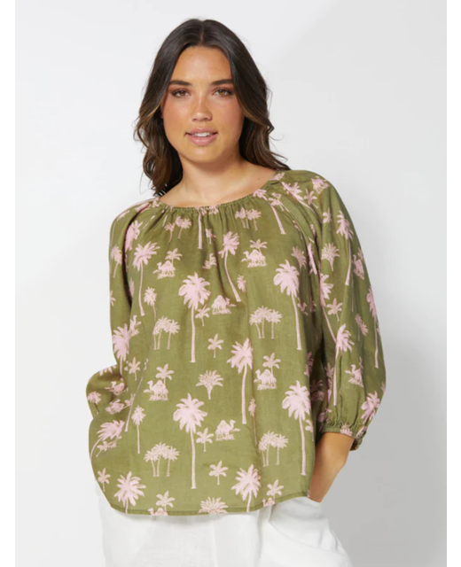 Dear Sutton Vashti Blouse - Olive Oasis