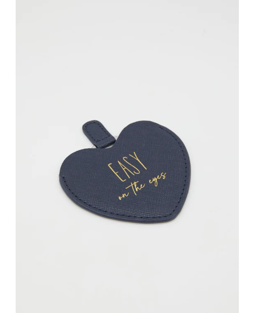 Stella + Gemma Heart Compact Mirror - Navy