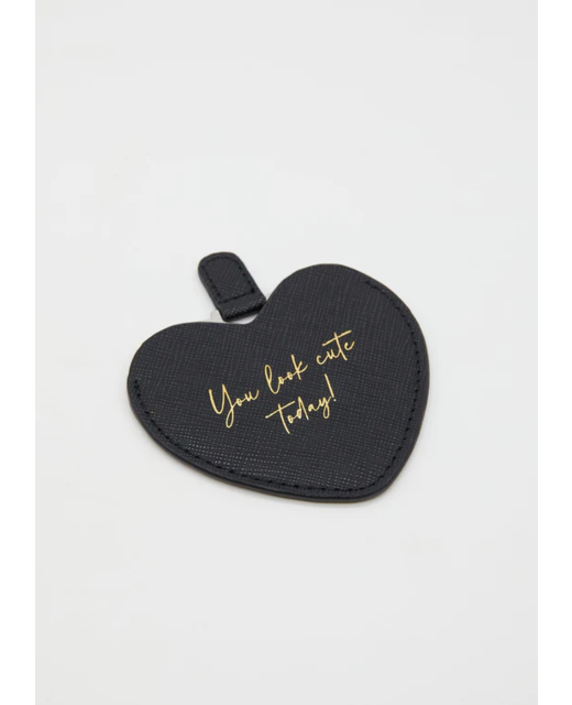 Stella + Gemma Heart Compact Mirror - Black