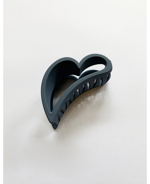 Stella + Gemma Hair Claw - Matt Dark Blue Heart