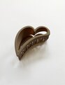 Stella + Gemma Hair Claw - Matt Mocha Heart