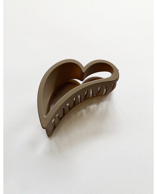 Stella + Gemma Hair Claw - Matt Mocha Heart