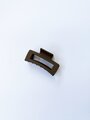 Stella + Gemma Rectangle Hair Grip - Dark Coffee