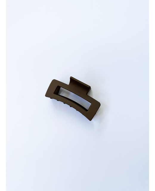 Stella + Gemma Rectangle Hair Grip - Dark Coffee