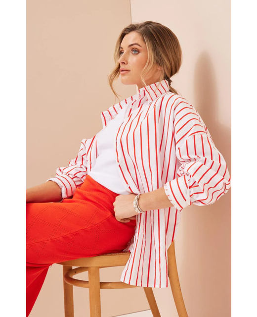 Cartel & Willow Tammy Shirt - Campari Stripe