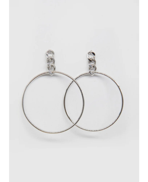 Stella + Gemma Silver Chain Hoop Earrings