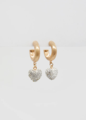 Stella + Gemma Crystal Heart Gold Earrings