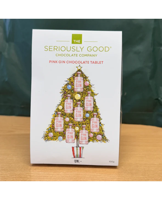 Seriously Good Chocolate Co. Christmas Pink Gin Tree Tablet