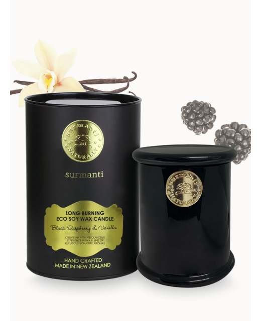 Surmanti Long Burning Eco Soya Candle 250g - Black Raspberry & Vanilla