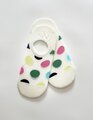Stella + Gemma No Show White/ Coloured Dots Socks